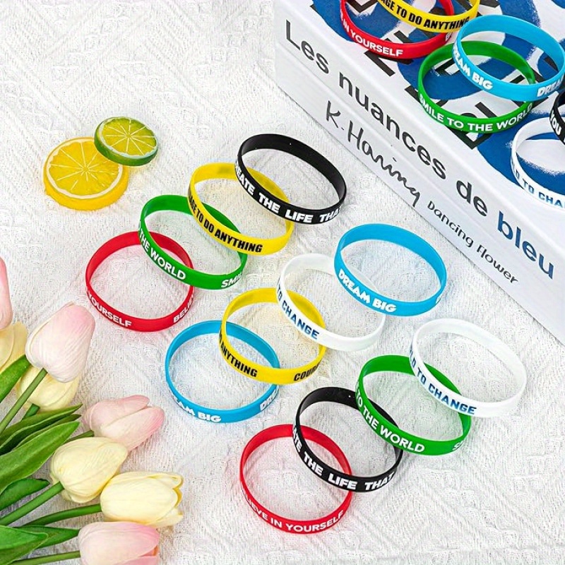 72pc Custom Silicone Bracelets, Personalised Gift Set